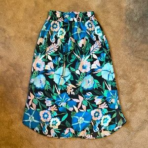 Loft Womens Silk maxi skirt floral size small